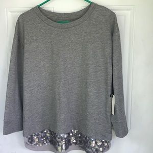 Gray sequined top-new